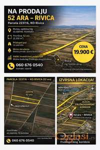 Poljoprivredno zemljište 52 ara – Rivica – uz Fruškogorski koridor